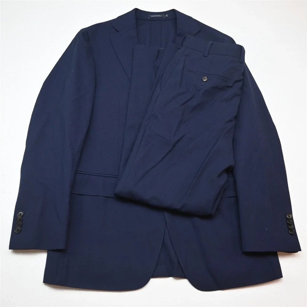 Suitsupply 40R 30x30 Navy Cerruti iTravel Havana Unstructured Summerweight Suit